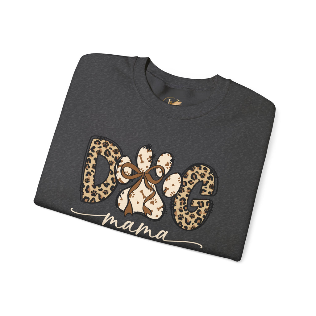 Dog Mama Leopard Print Crewneck Sweatshirt
