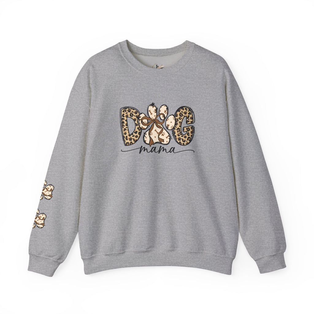 Dog Mama Leopard Print Crewneck Sweatshirt