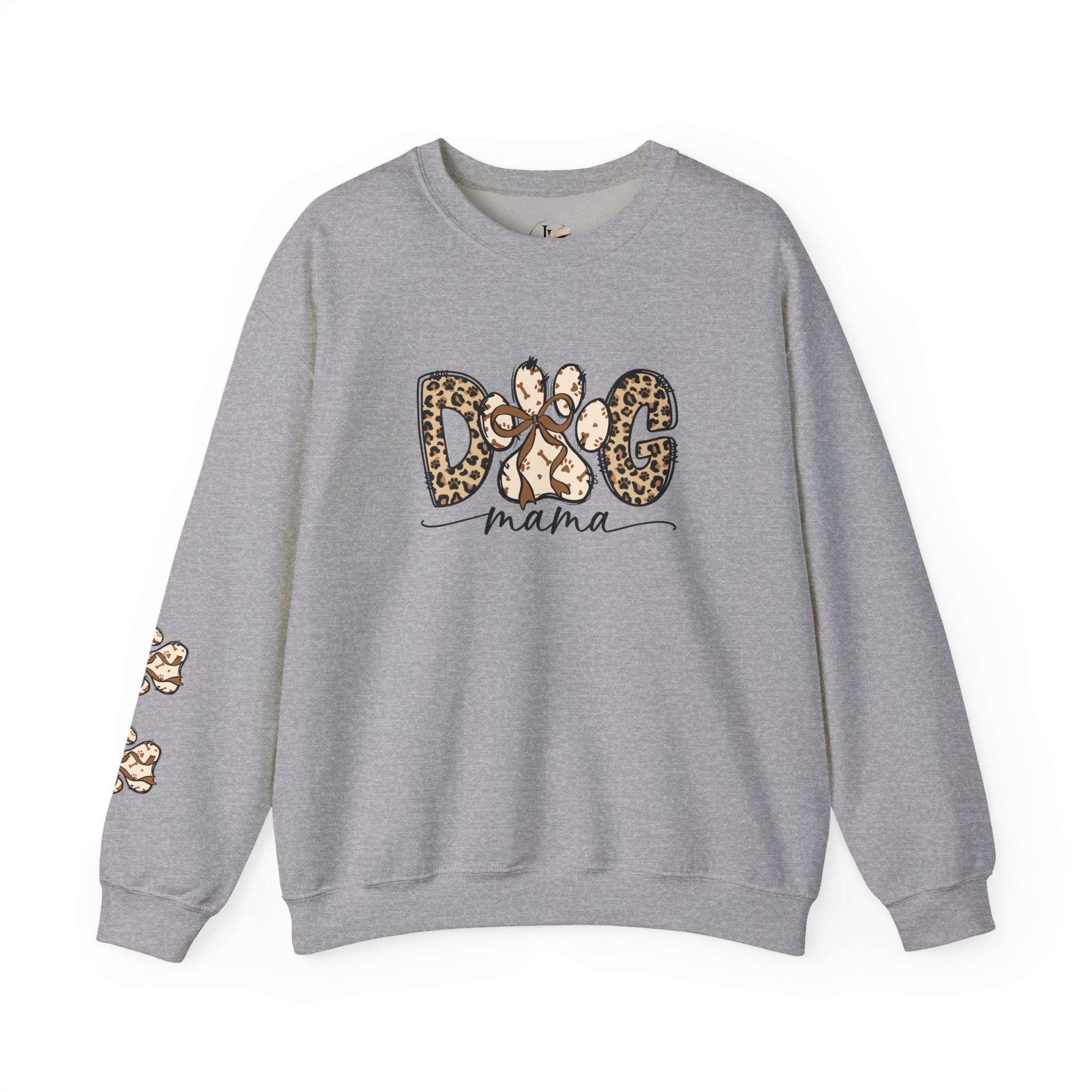 Dog Mama Leopard Print Crewneck Sweatshirt