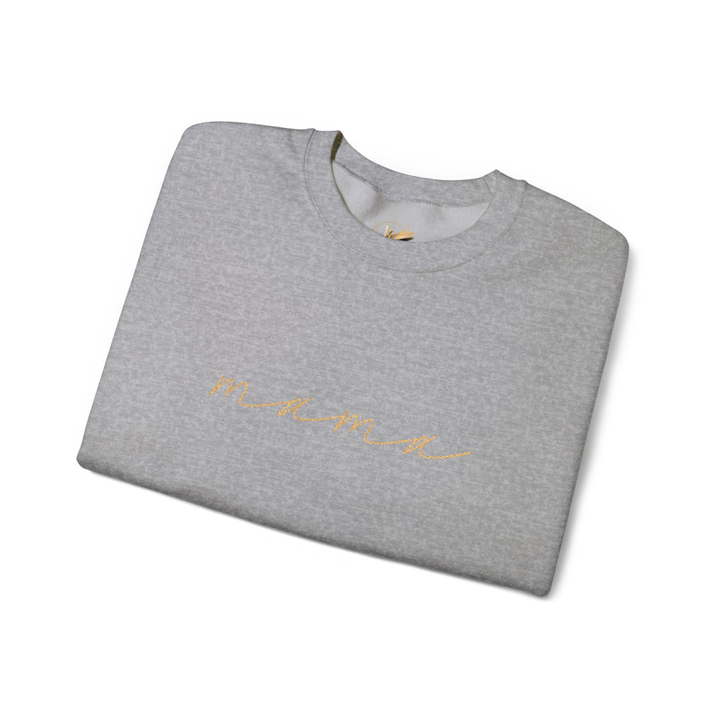 Mama Embroidery Crewneck Sweatshirt — Minimal Rose Gold Script