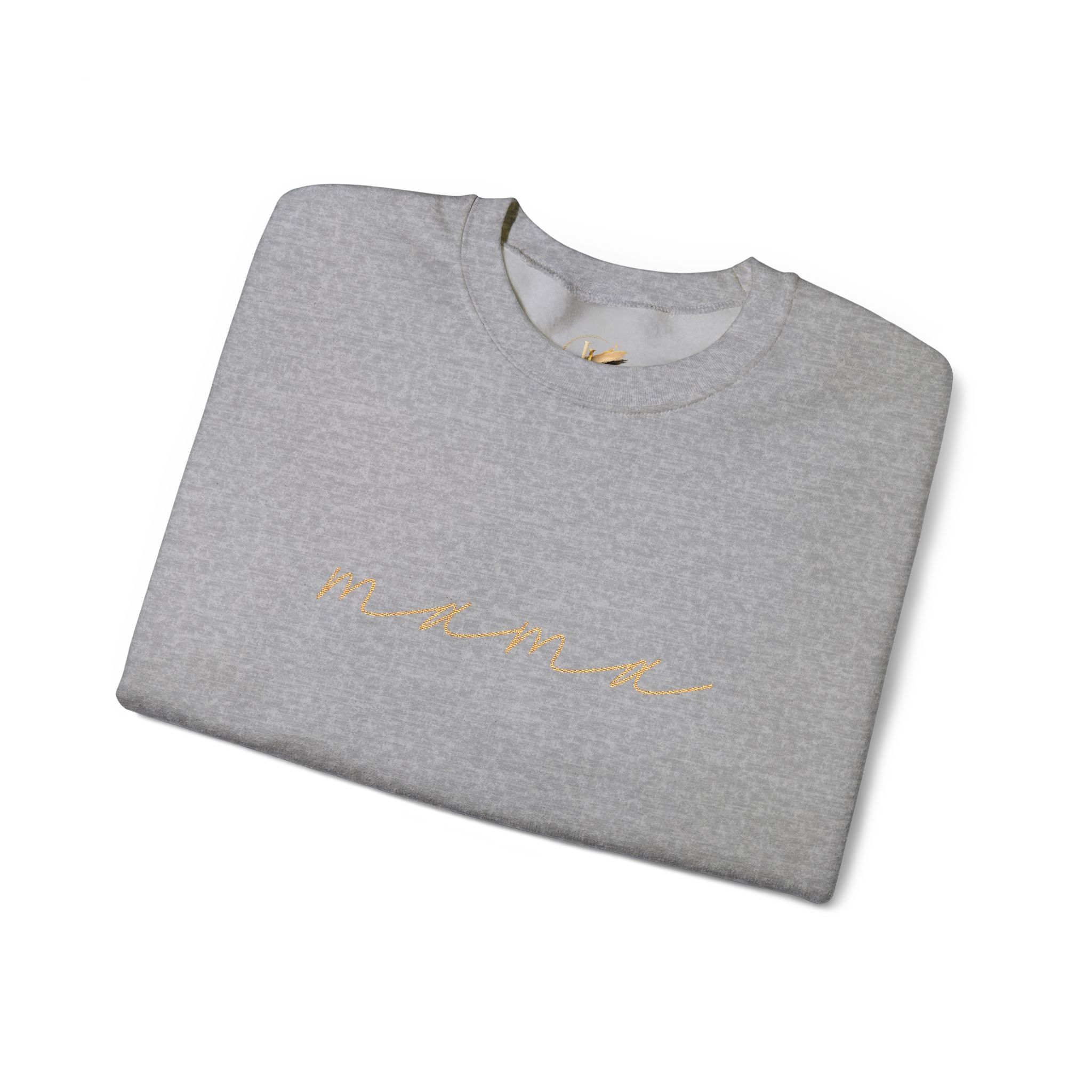 Mama Embroidery Crewneck Sweatshirt — Minimal Rose Gold Script