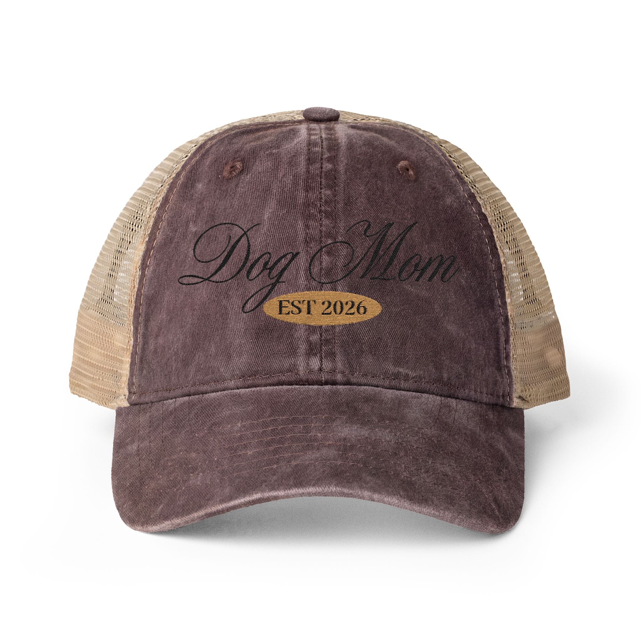 Dog Mom Women's Washed Mesh-Back Cap