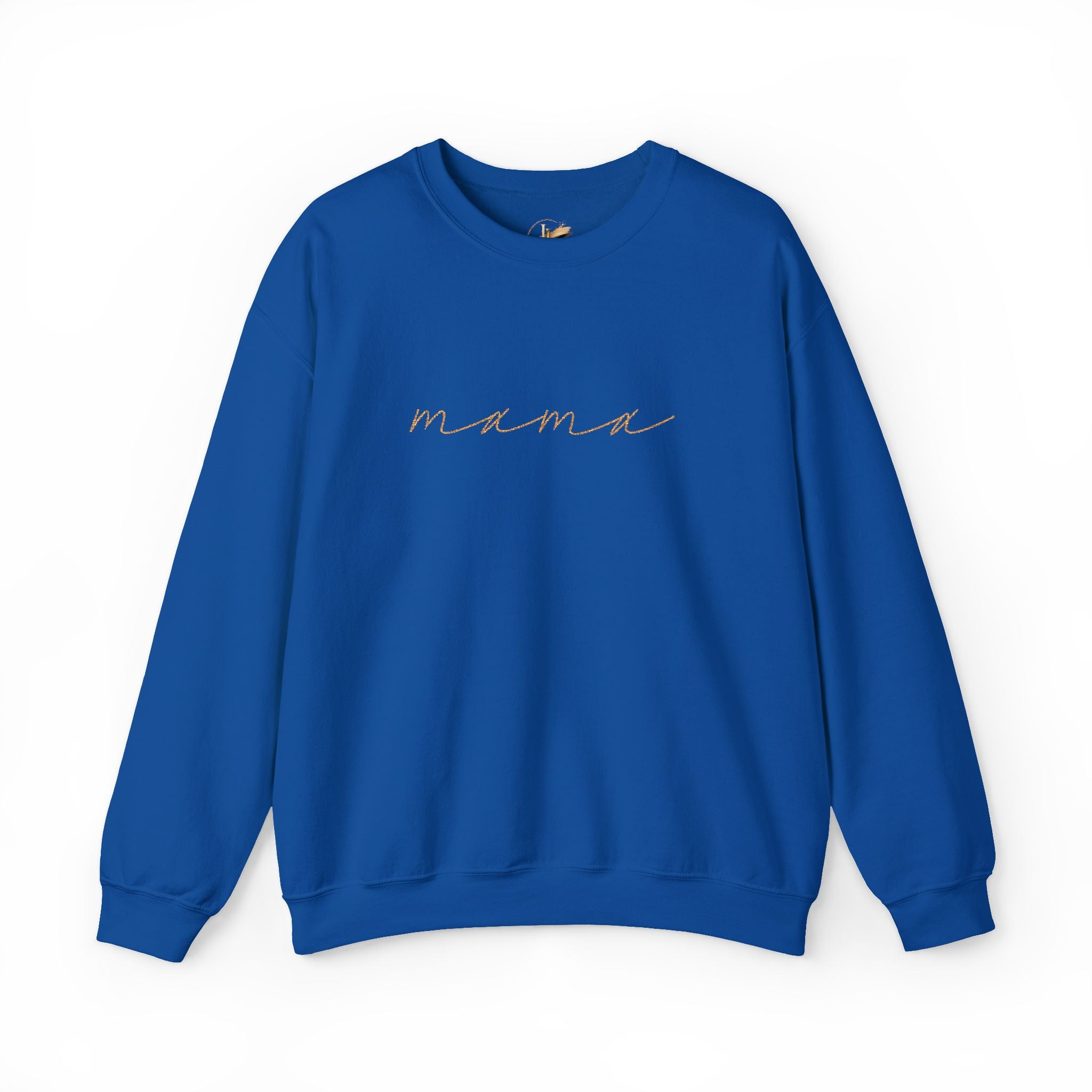 Mama Embroidery Crewneck Sweatshirt — Minimal Rose Gold Script