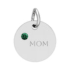 Custom Engraved Birthstone Circle Charm