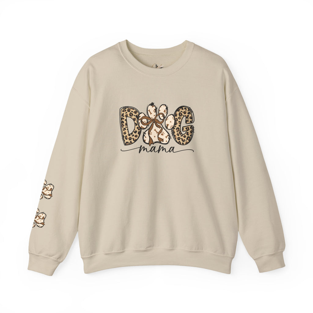 Dog Mama Leopard Print Crewneck Sweatshirt