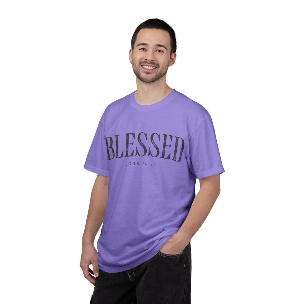 Blessed Christian T-Shirt — 'BLESSED' with John 20:25 Scripture Tee