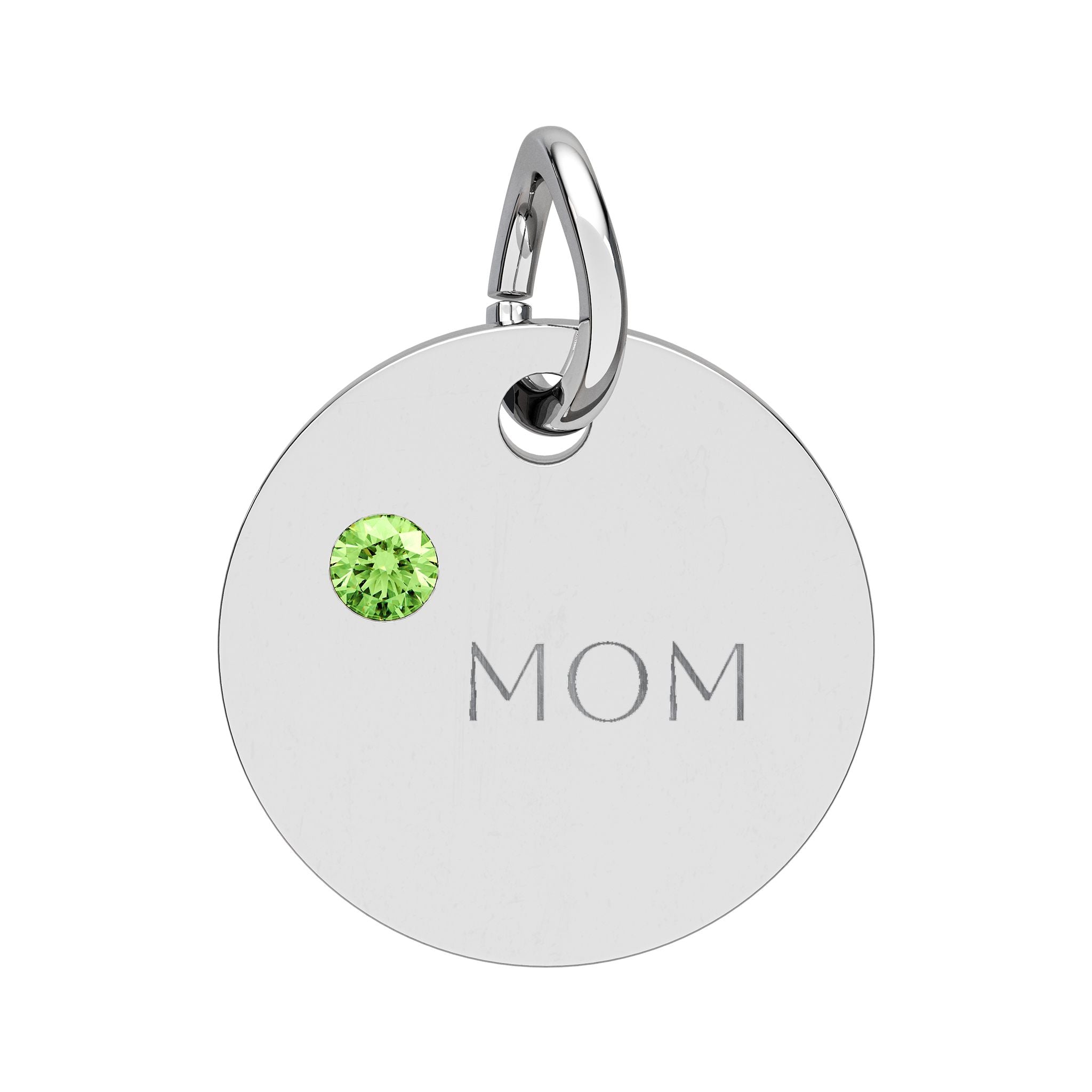 Custom Engraved Birthstone Circle Charm