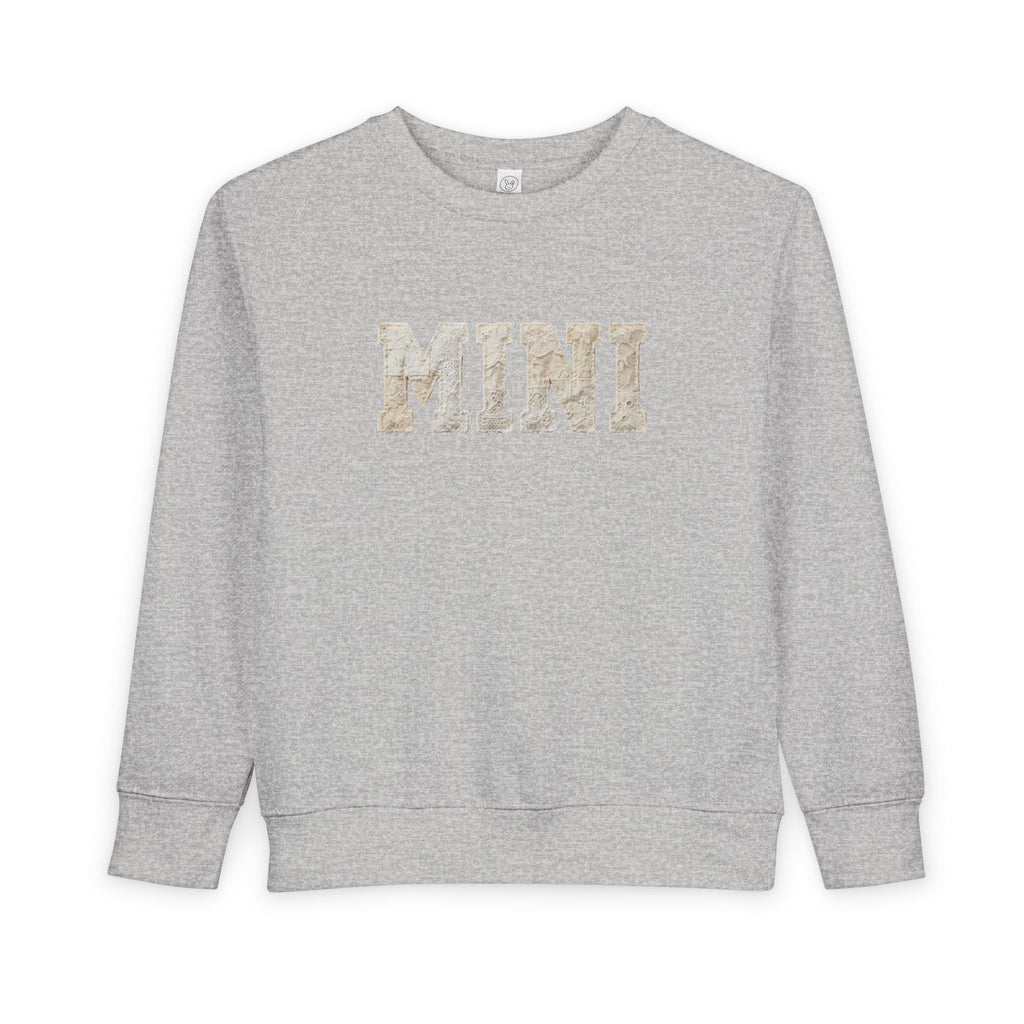 Mini Toddler Sweatshirt — Neutral Lettering Pullover