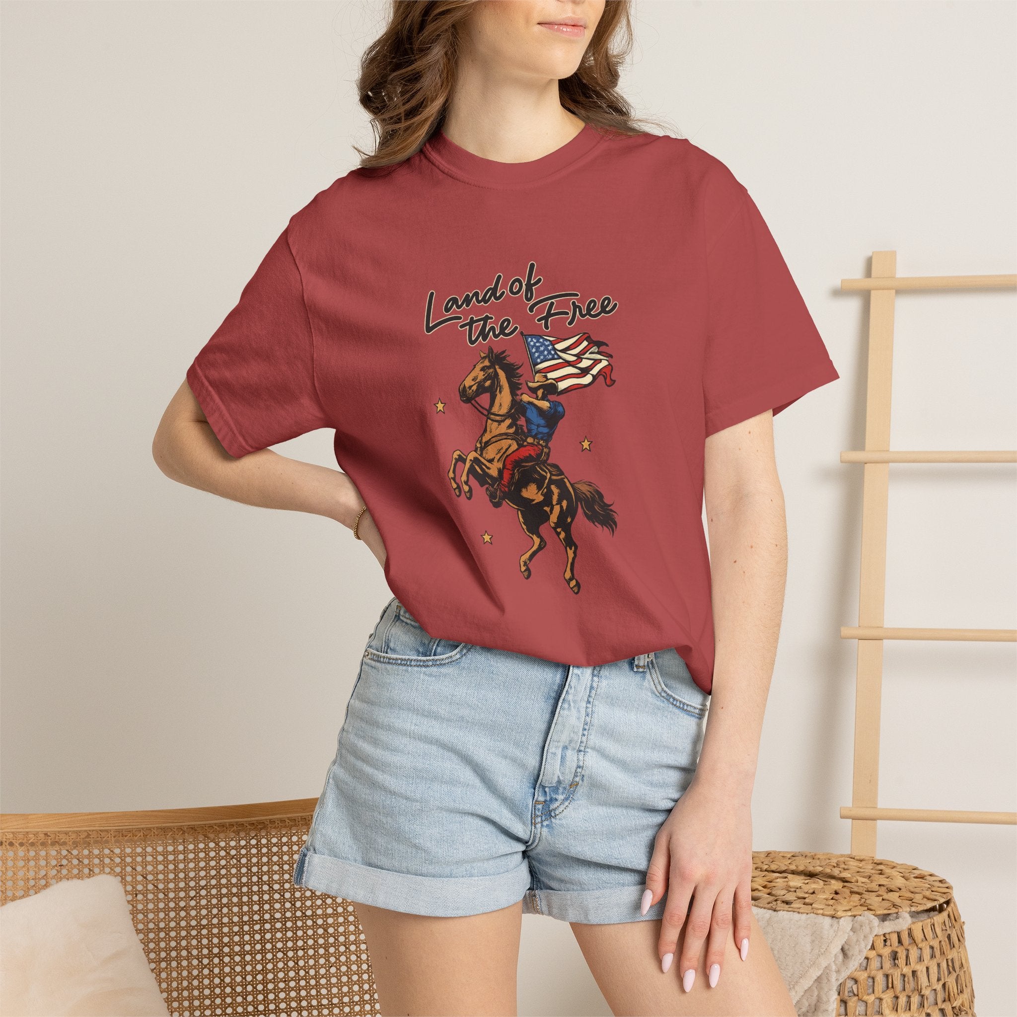 America Land of the Free Graphic T-Shirt — Patriotic