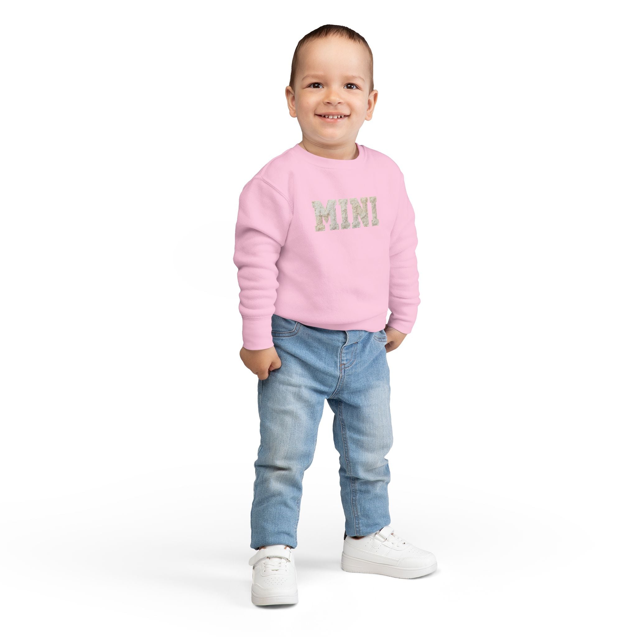 Mini Toddler Sweatshirt — Neutral Lettering Pullover