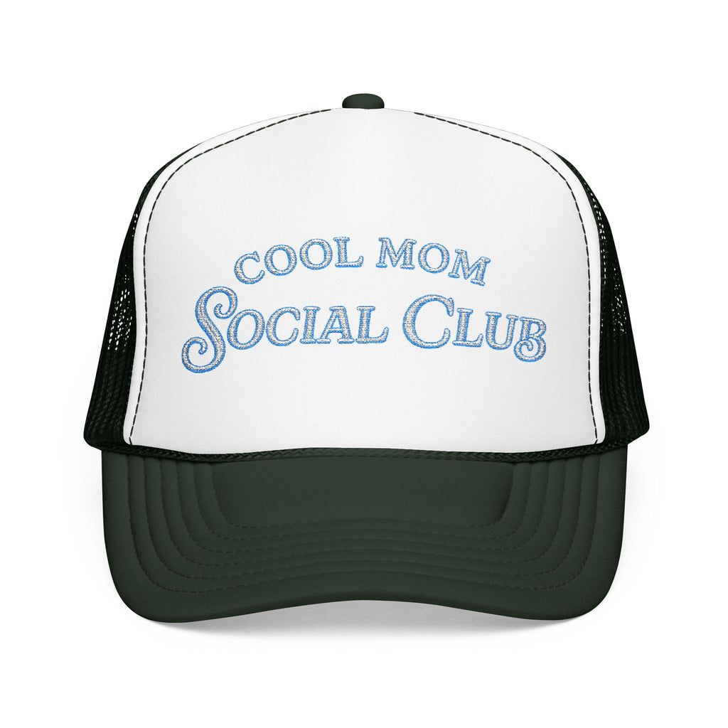 Cool Mom Social Club Trucker Hat — Embroidered Foam Mesh Cap for Stylish Moms