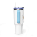 Custom 40oz Vacuum Tumbler – White Tumbler with colorful handle
