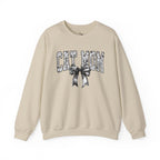 Cat Mom Crewneck Sweatshirt — Floral Lettering with Bow