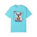 T-Shirt | 'Merica Patriotic Dog Graphic Tee – American Flag Sunglasses & Bow Tie