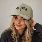 God Is Good Trucker Cap – Faith-Based Snapback Hat with Cross