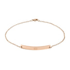 Custom Engravable Curved Bar Anklet — Personalized Minimalist Rose Gold or Black
