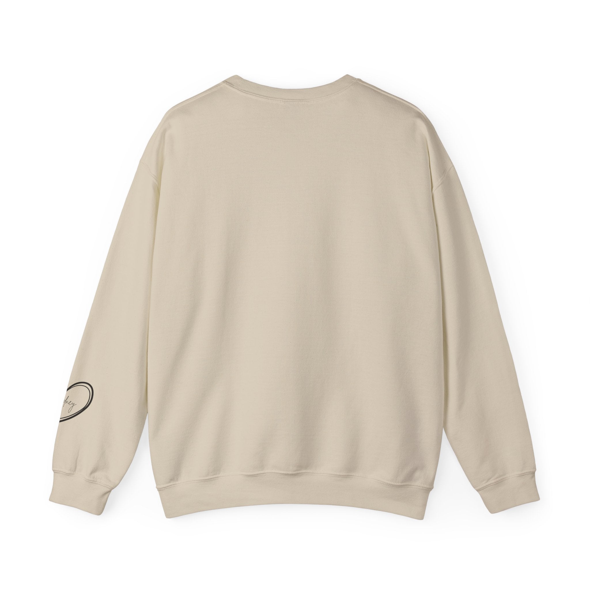 Customized Momma, Gigi, Grammy, Grandma, Mama, Mom, or Nana  Crewneck Sweatshirt – “This ….. Wears Her Heart on Her Sleeve” Cozy Pullover