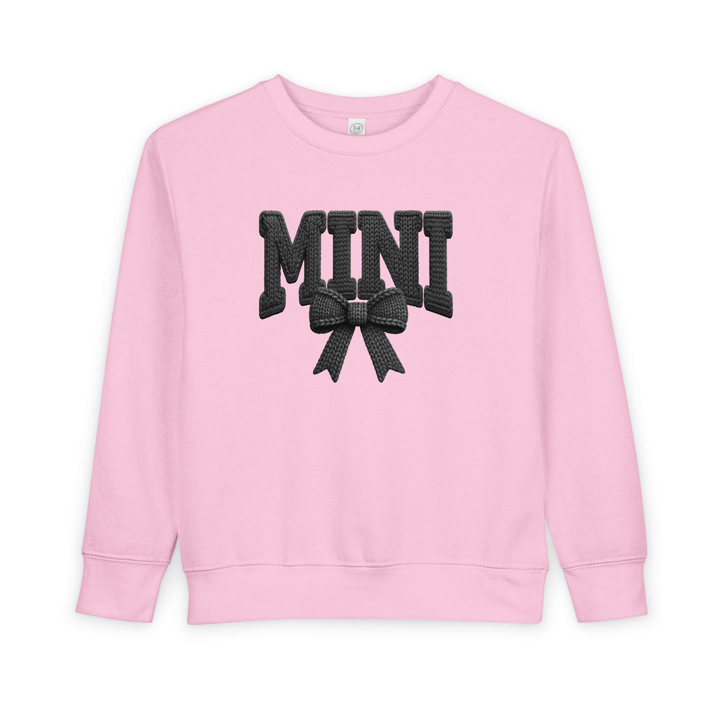 Toddler Sweatshirt - 'Mini' Bow Graphic Pullover