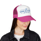 God Is Good Trucker Hat — Royal Blue Design