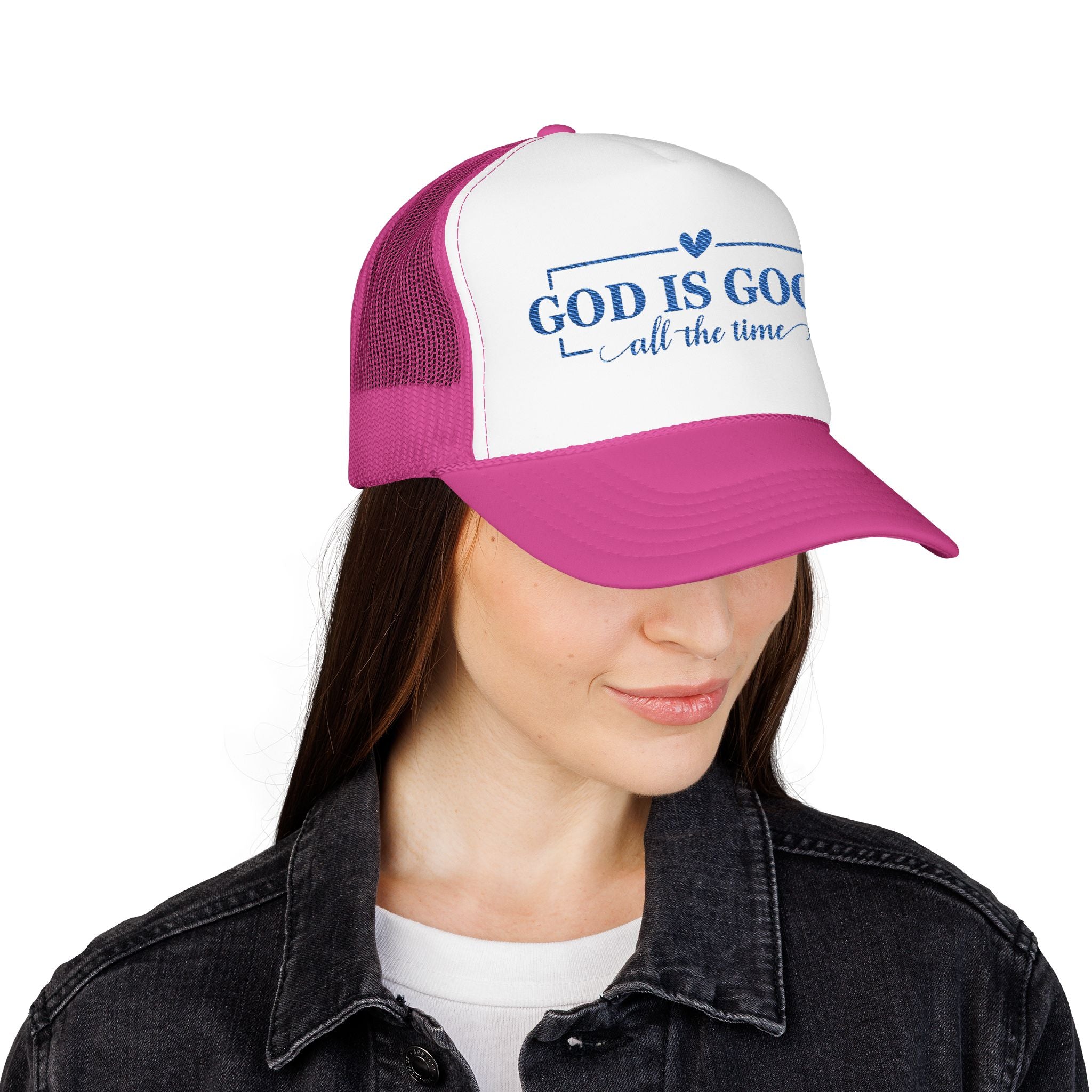 God Is Good Trucker Hat — Royal Blue Design