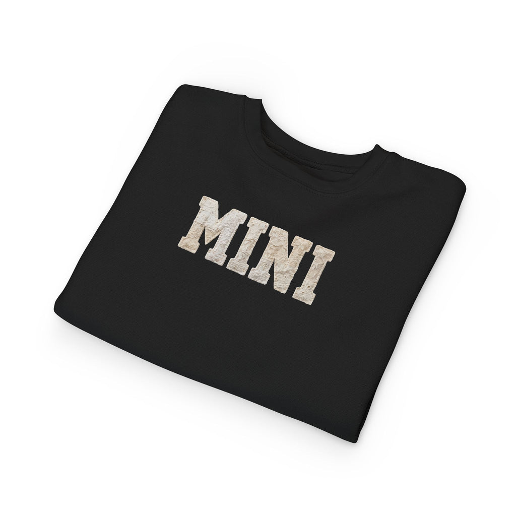 Mini Toddler Sweatshirt — Neutral Lettering Pullover