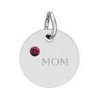Custom Engraved Birthstone Circle Charm
