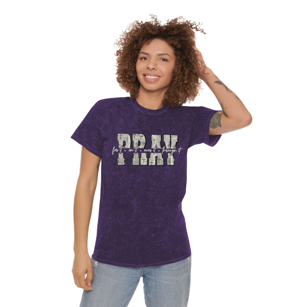 Pray Distressed Mineral Wash T-Shirt