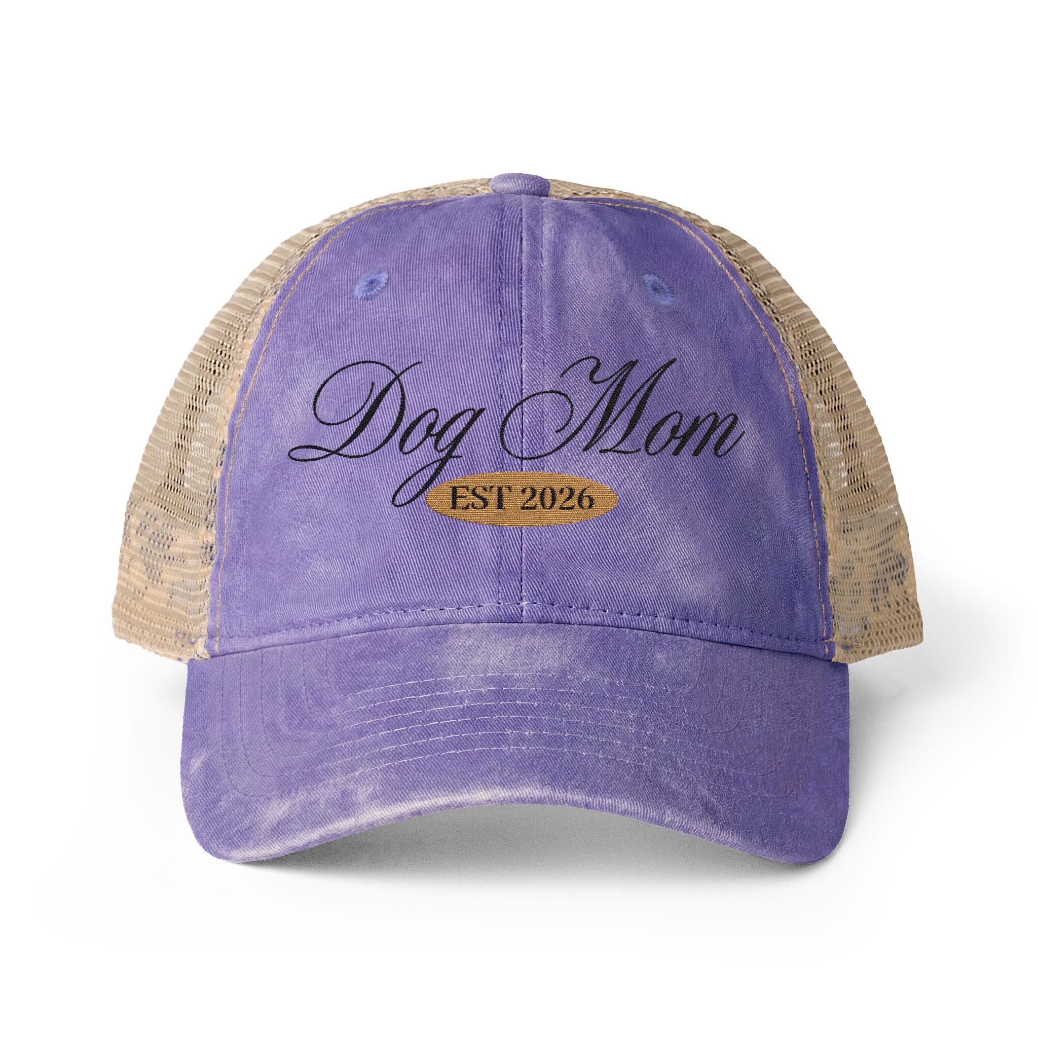 Dog Mom Women's Washed Mesh-Back Cap