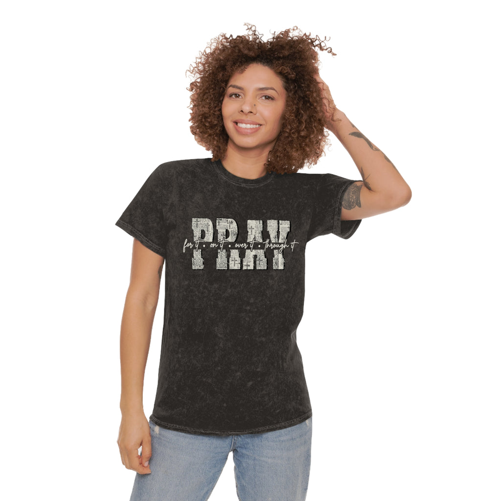 Pray Distressed Mineral Wash T-Shirt