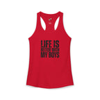 "Life is better with my boys" Mom, Women's Ideal Racerback Tank