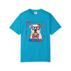 T-Shirt | 'Merica Patriotic Dog Graphic Tee – American Flag Sunglasses & Bow Tie