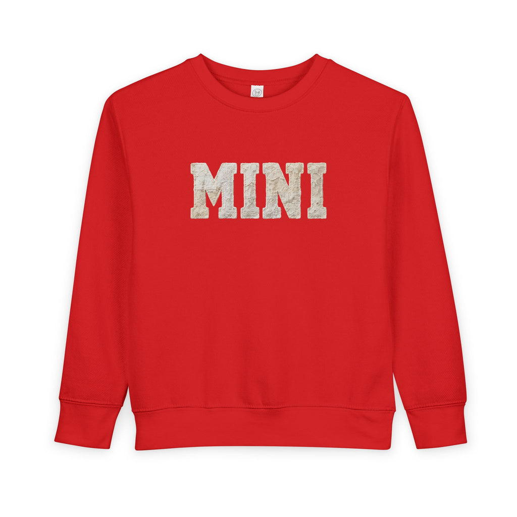 Mini Toddler Sweatshirt — Neutral Lettering Pullover