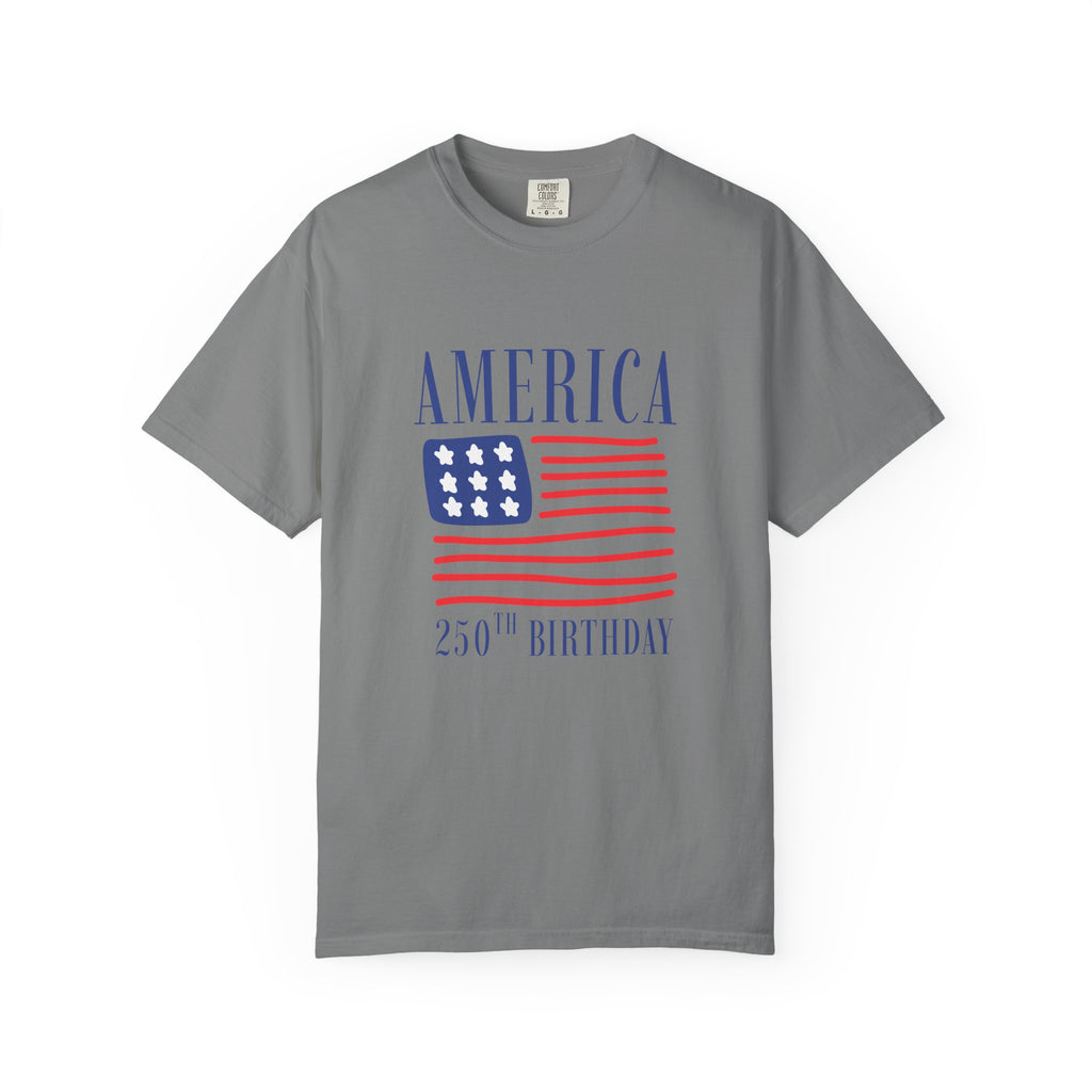 America 250th Birthday T-Shirt - Patriotic Flag Tee for 4th of July