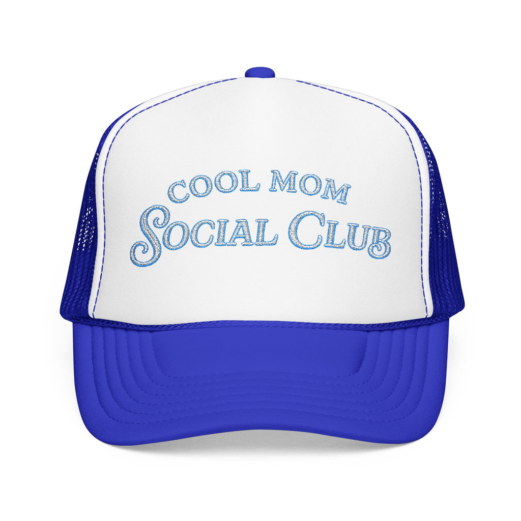 Cool Mom Social Club Trucker Hat — Embroidered Foam Mesh Cap for Stylish Moms