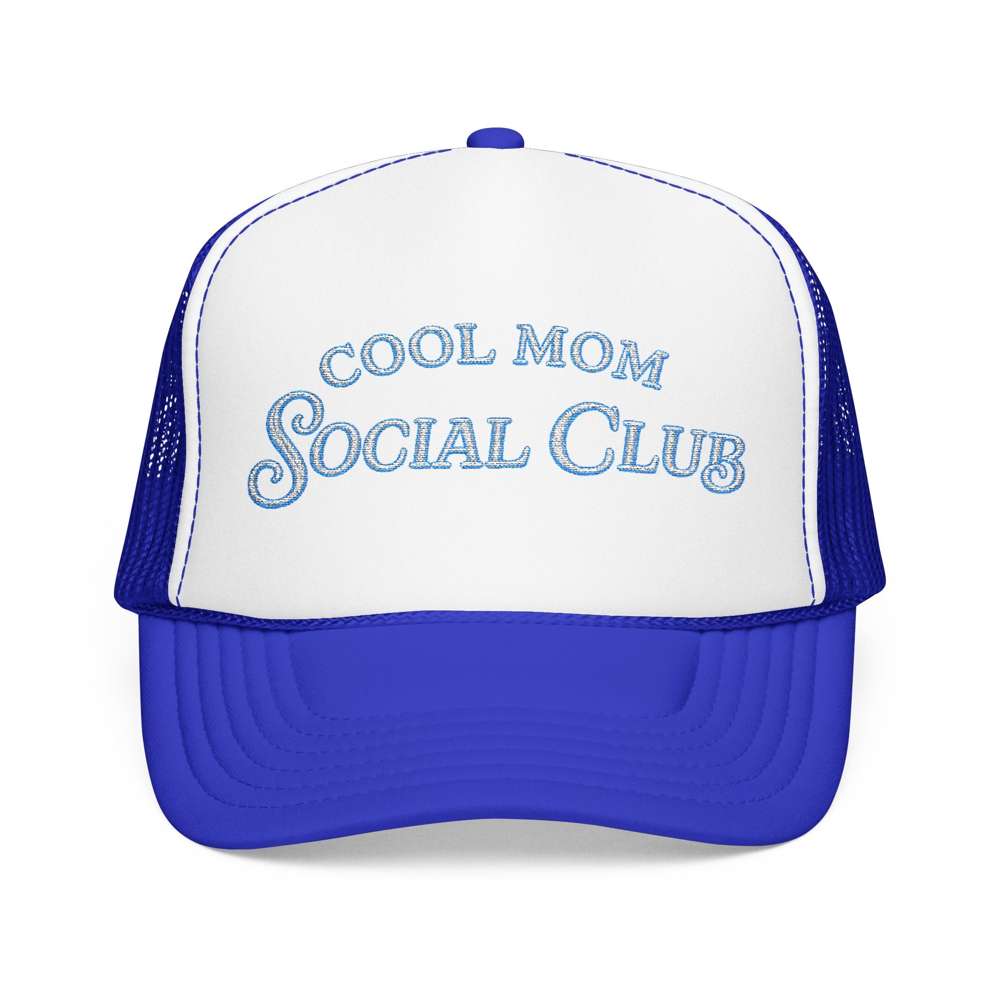 Cool Mom Social Club Trucker Hat — Embroidered Foam Mesh Cap for Stylish Moms