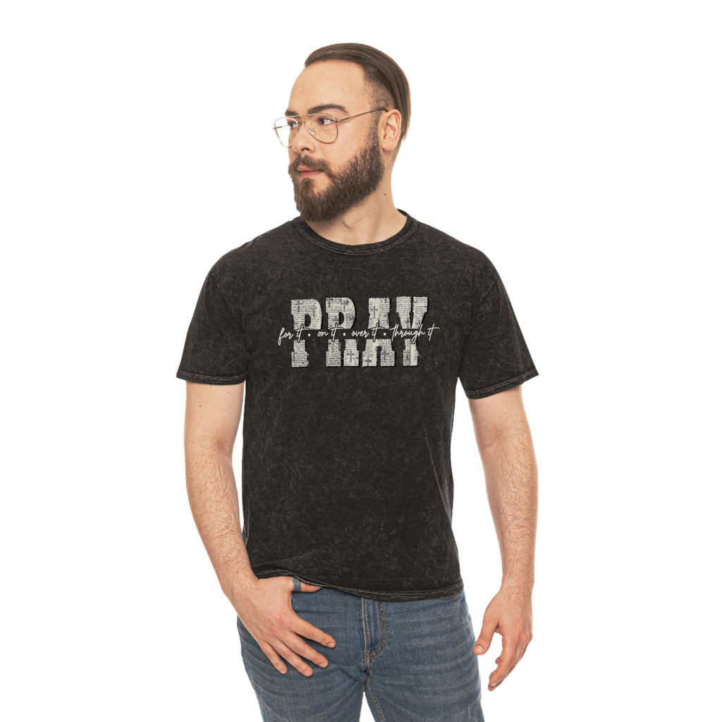 Pray Distressed Mineral Wash T-Shirt