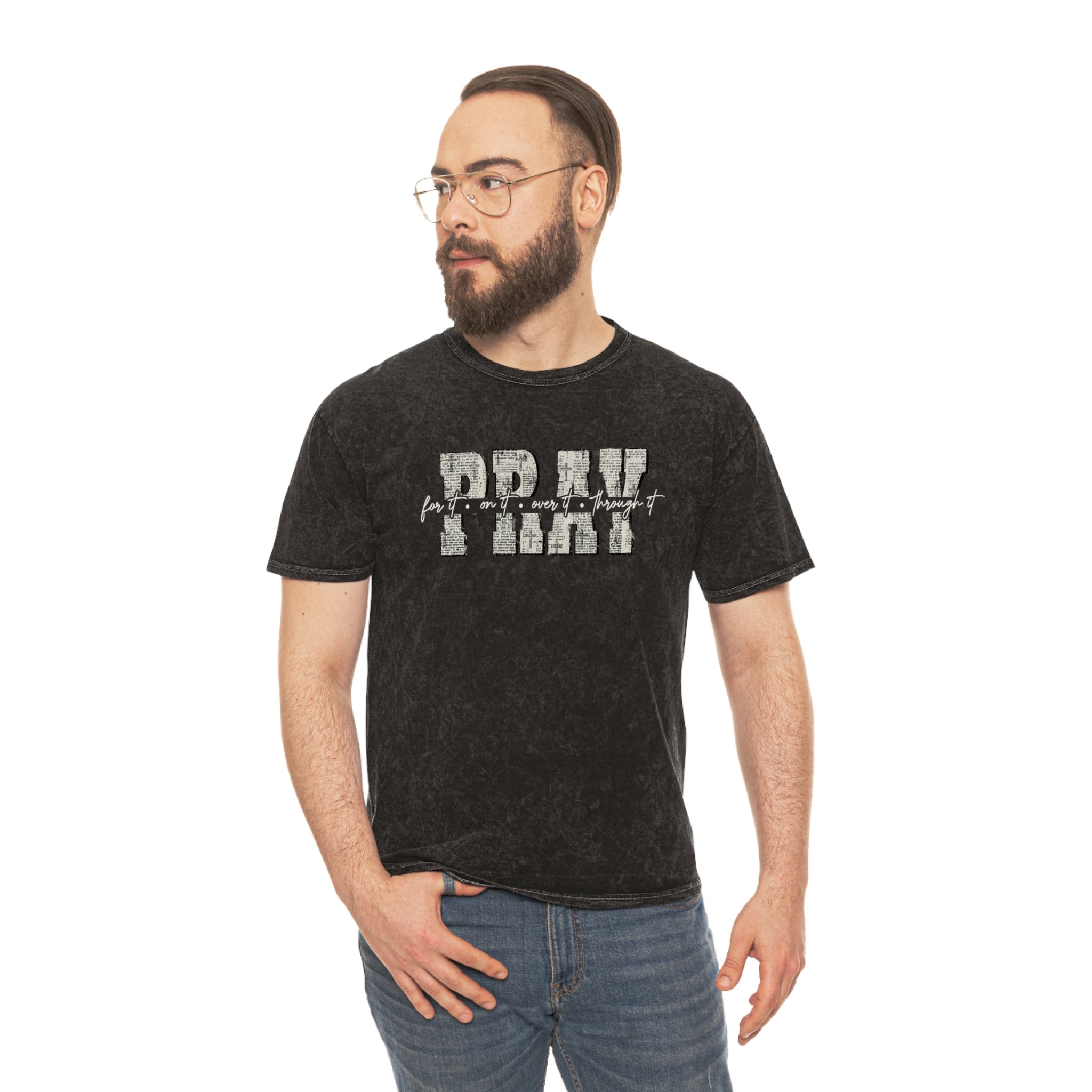Pray Distressed Mineral Wash T-Shirt