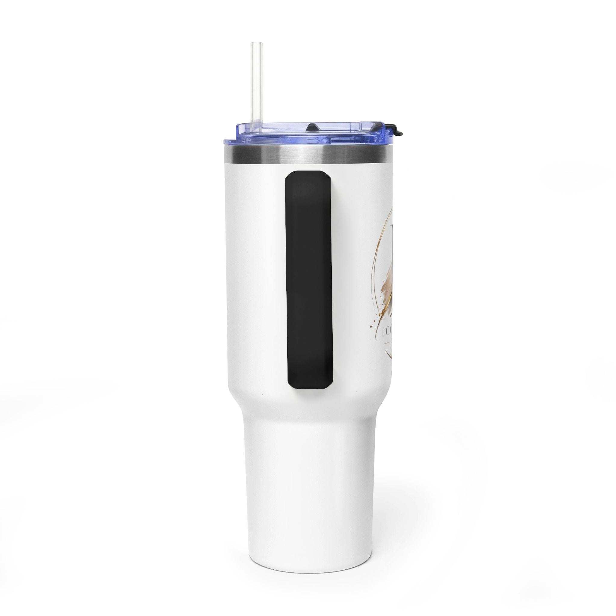 Custom 40oz Vacuum Tumbler – White Tumbler with colorful handle