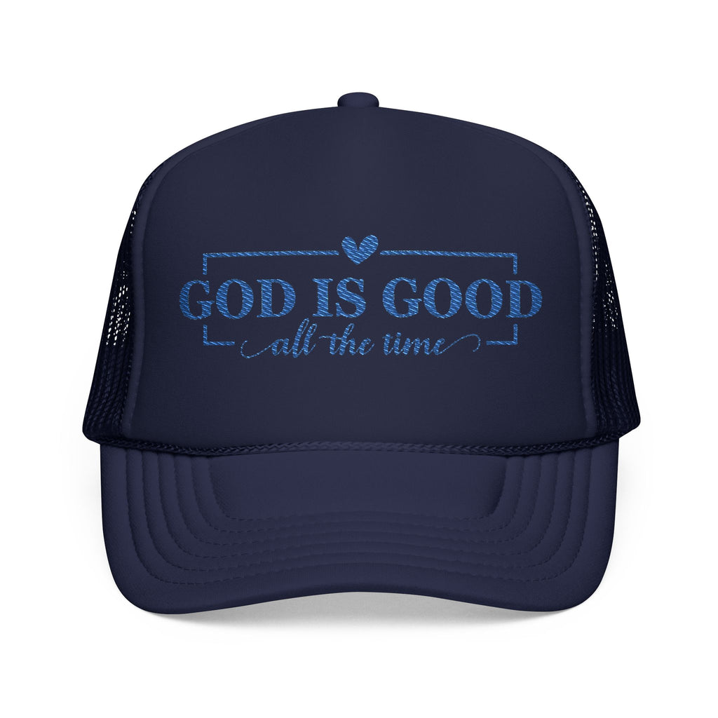 God Is Good Trucker Hat — Royal Blue Design