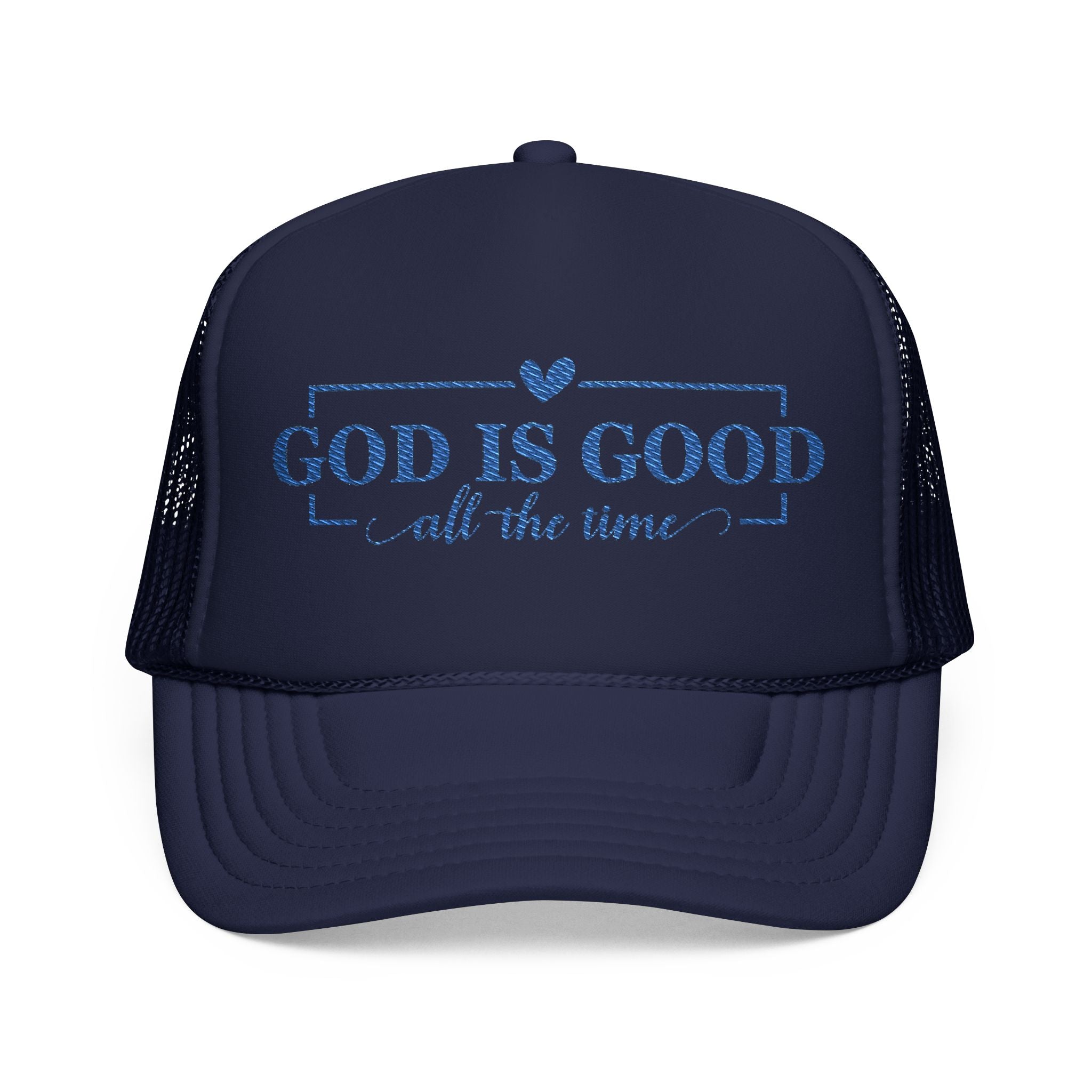 God Is Good Trucker Hat — Royal Blue Design
