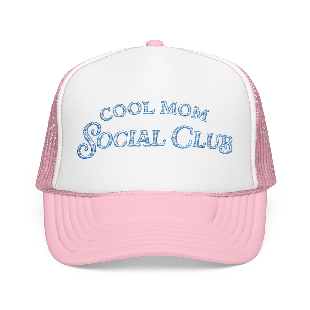 Cool Mom Social Club Trucker Hat — Embroidered Foam Mesh Cap for Stylish Moms