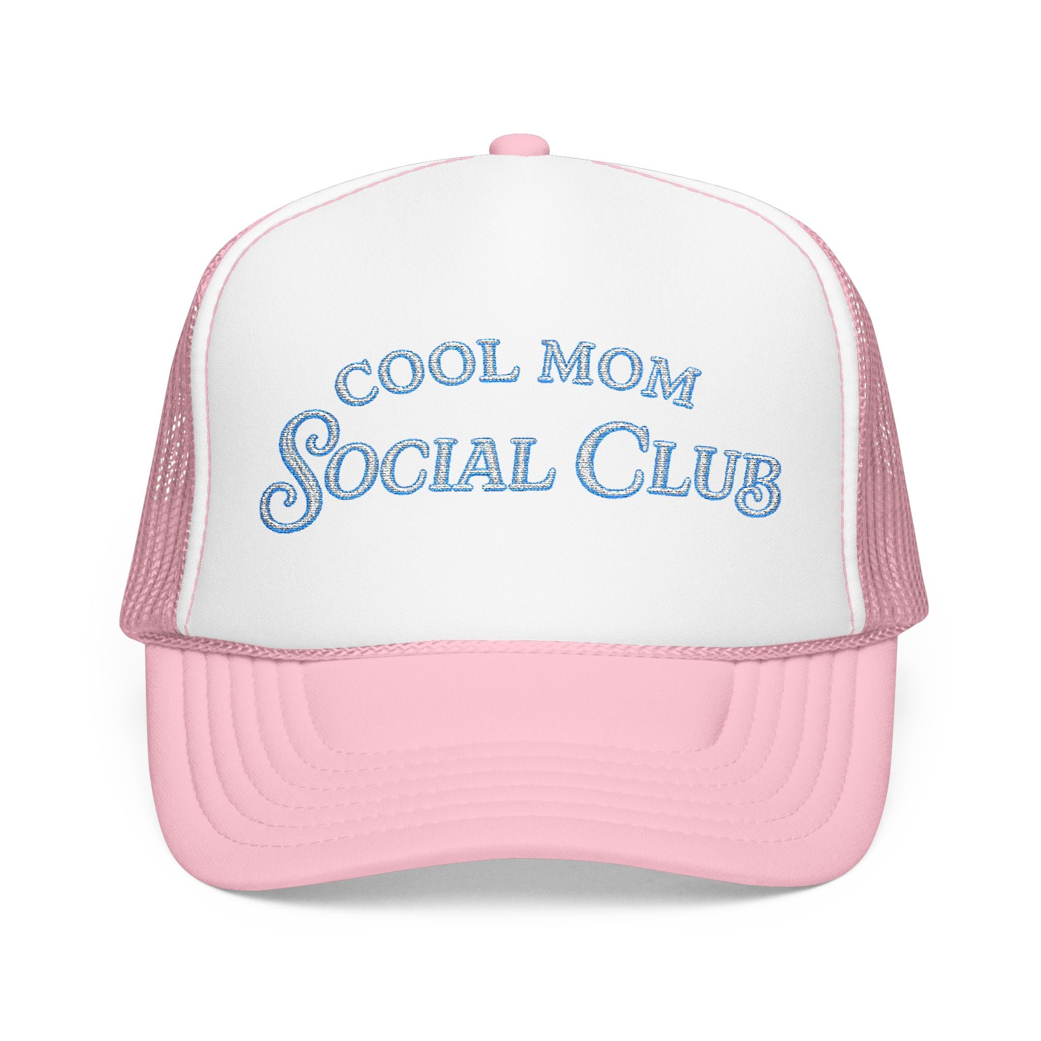Cool Mom Social Club Trucker Hat — Embroidered Foam Mesh Cap for Stylish Moms