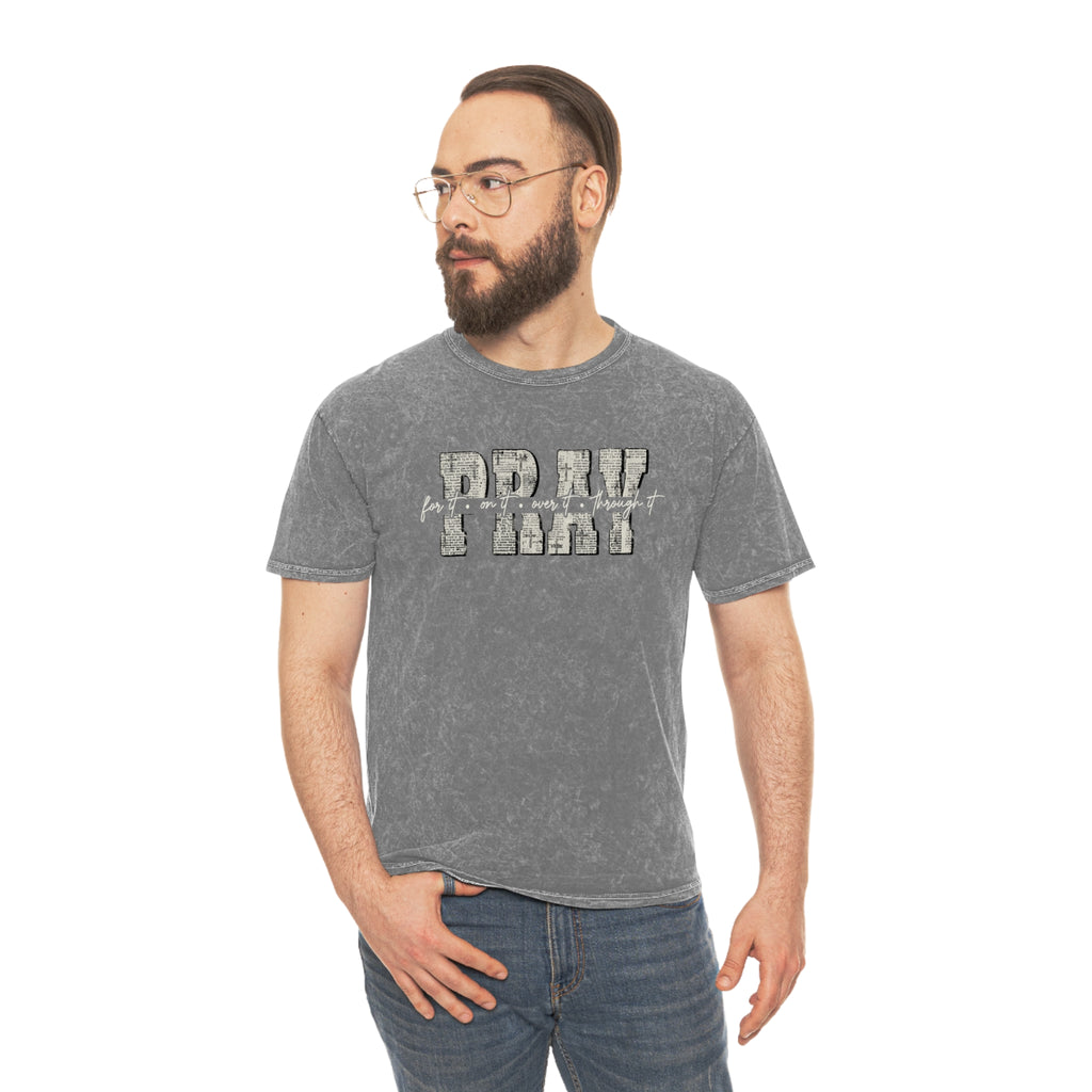 Pray Distressed Mineral Wash T-Shirt