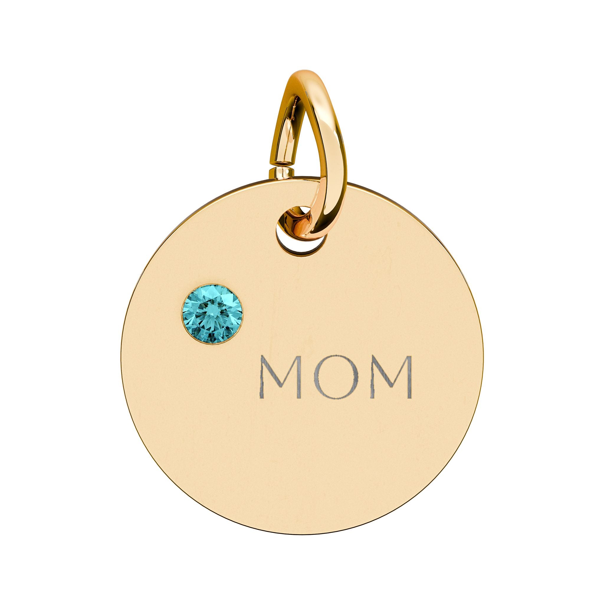 Custom Engraved Birthstone Circle Charm