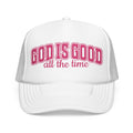 God Is Good Trucker Hat — Hot Pink Design
