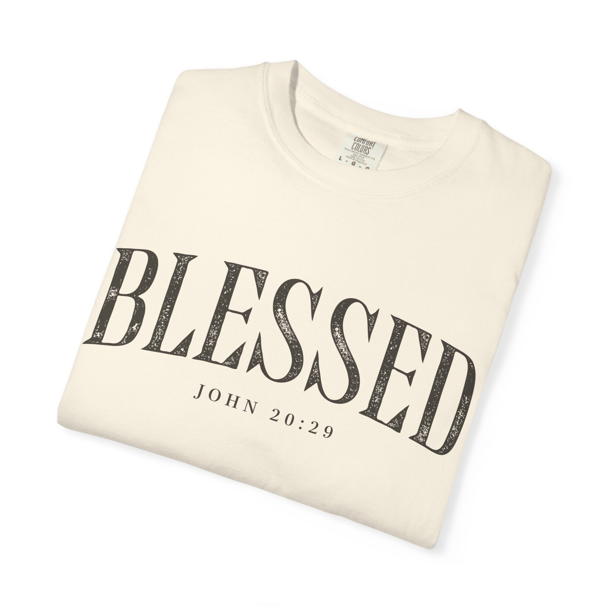 Blessed Christian T-Shirt — 'BLESSED' with John 20:25 Scripture Tee