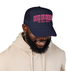 God Is Good Trucker Hat — Hot Pink Design