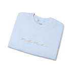 Mama Embroidery Crewneck Sweatshirt — Minimal Rose Gold Script