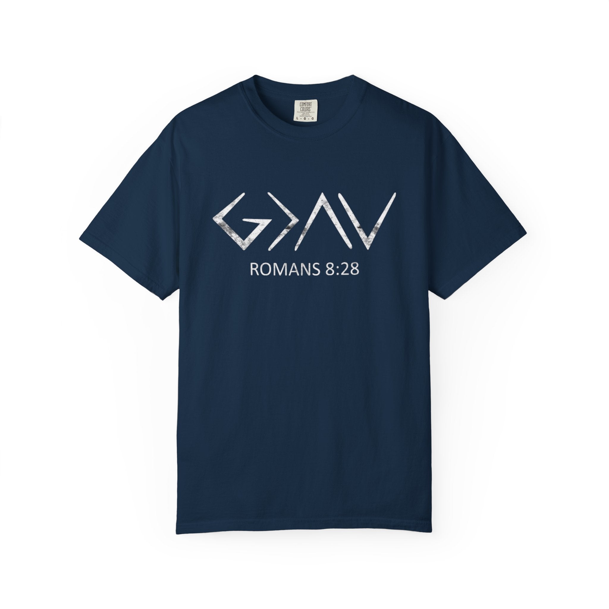 Romans 8:28 Comfort Colors Tee