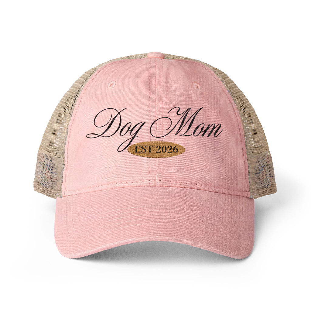 Dog Mom Women's Washed Mesh-Back Cap